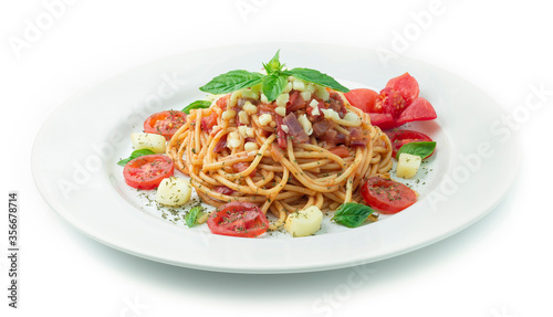 Spaghetti with Tomato sauce Italian traditional Food