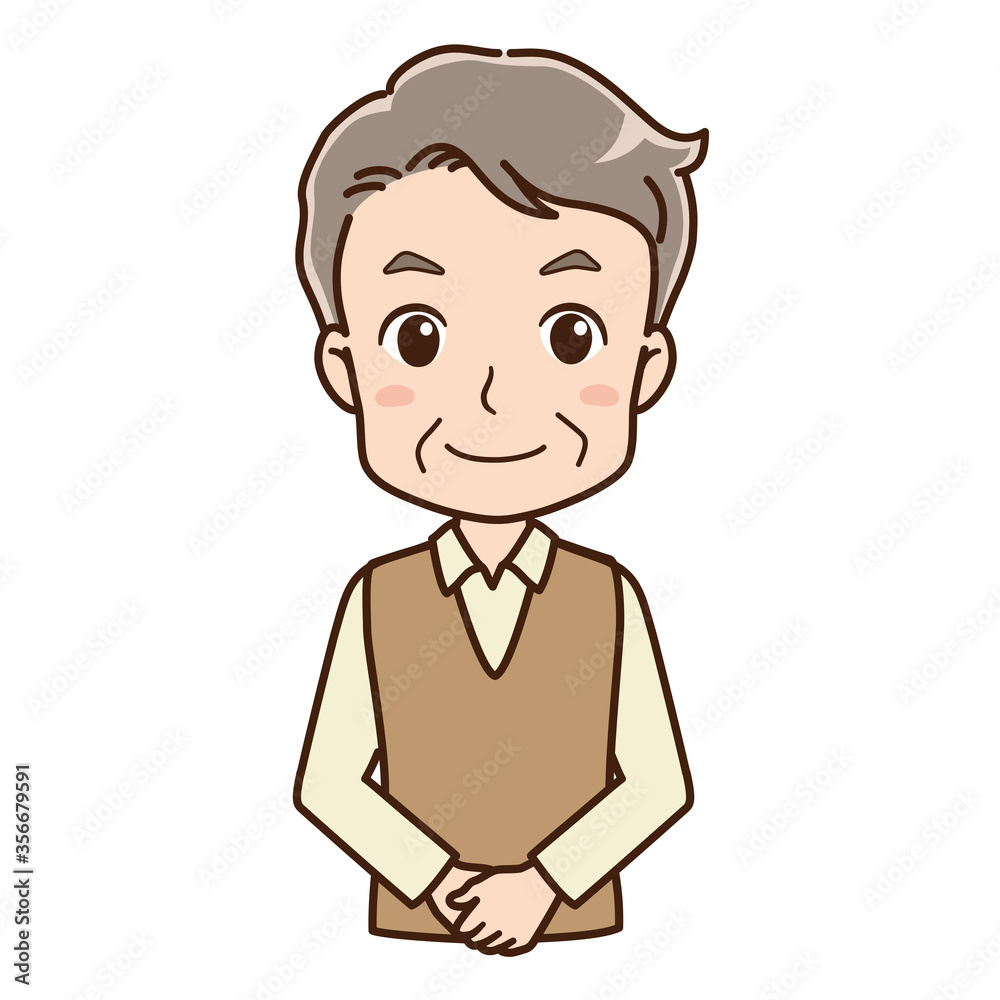 Illustration of a grandfather greeting Illustration of a grandfather greeting