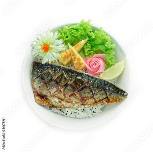 Saba Teriyaki Don Grilled Fish Served with Rice