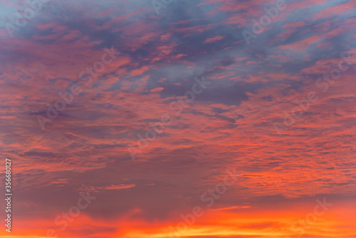 Colorful dramatic sky with cloud above sea bay