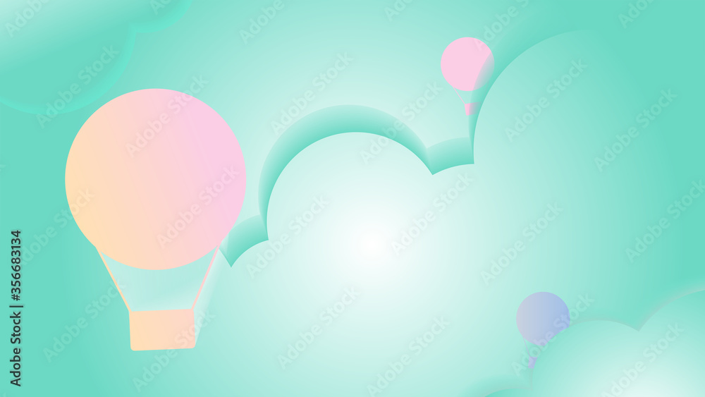 relax concept,balloon on soft pastel color background, vector illustration for graphic design,website,banner,card,artwork,background,feel good, good mood,smooth feeling