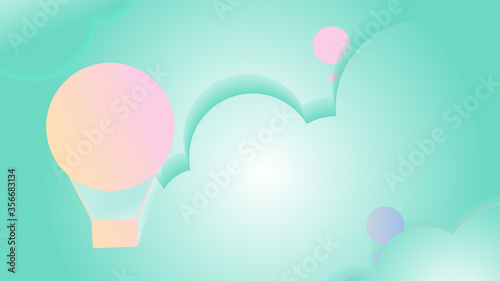 relax concept,balloon on soft pastel color background, vector illustration for graphic design,website,banner,card,artwork,background,feel good, good mood,smooth feeling