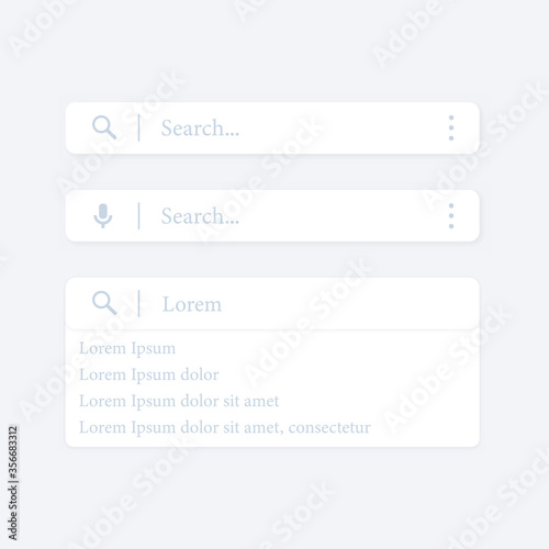 Search Bar for ui, design and web site. Search Address and navigation bar icon. Collection of search form templates for websites