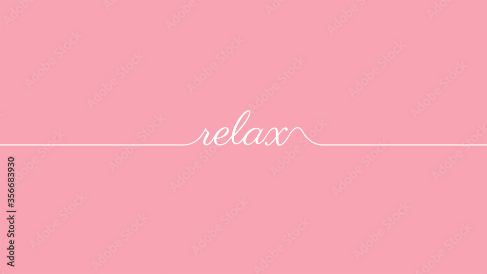 relax color concept, relax lettering on pink pastel background, soft pastel color, vector illustration for graphic design, website ,spa banner, poster