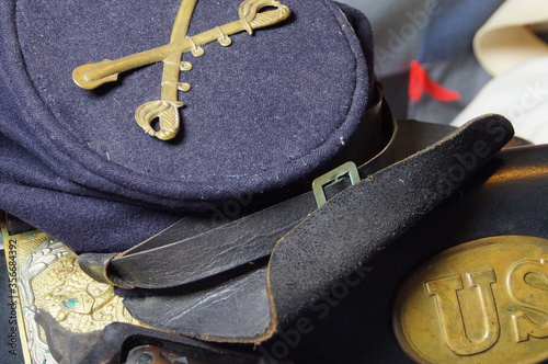 Union Army uniform cap of the American Civil War.