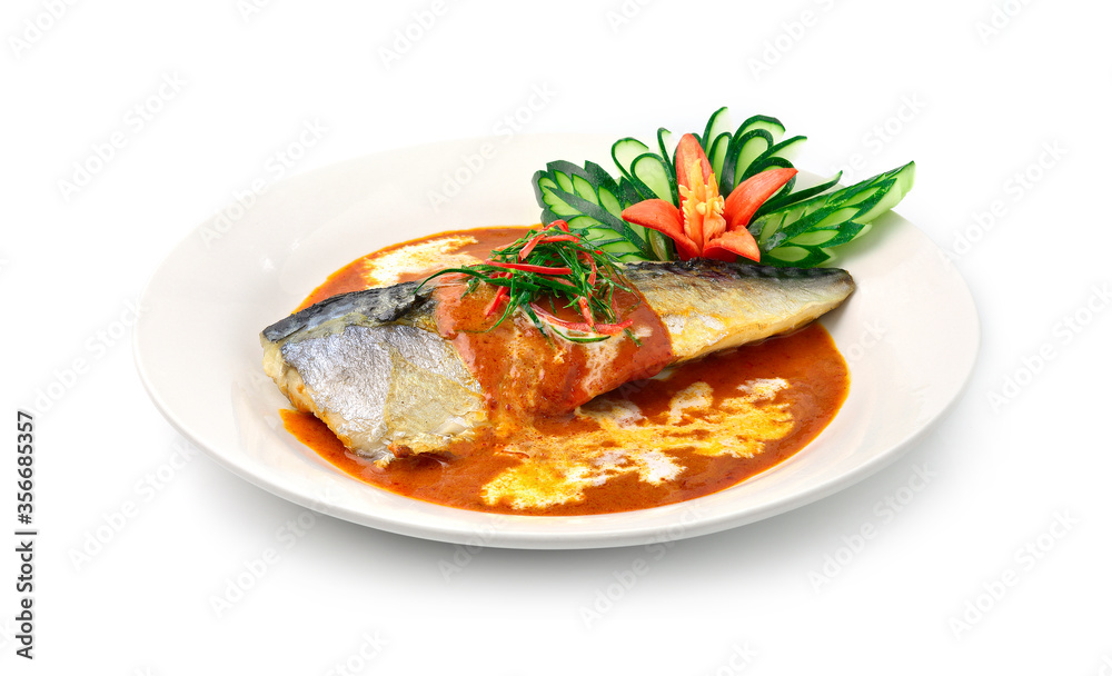 Saba Mackerel with Dried Red Curry and Coconut milk Saba Mackerel with Dried Red Curry and Coconut milk