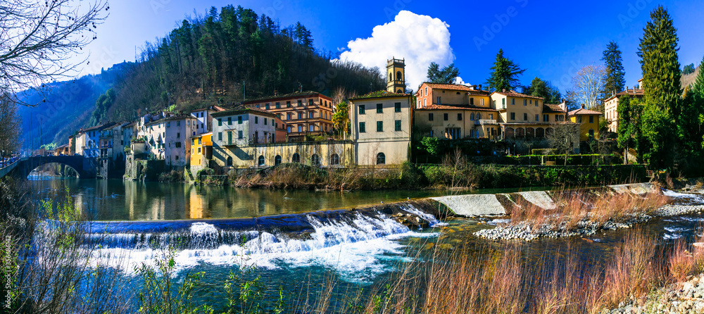Traditional villages of Tuscany - Bagni di Lucca,  famous for his hot springs and termal waters, Italy