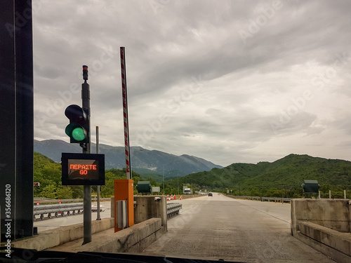 toll station  in egnatia highway street greece photo