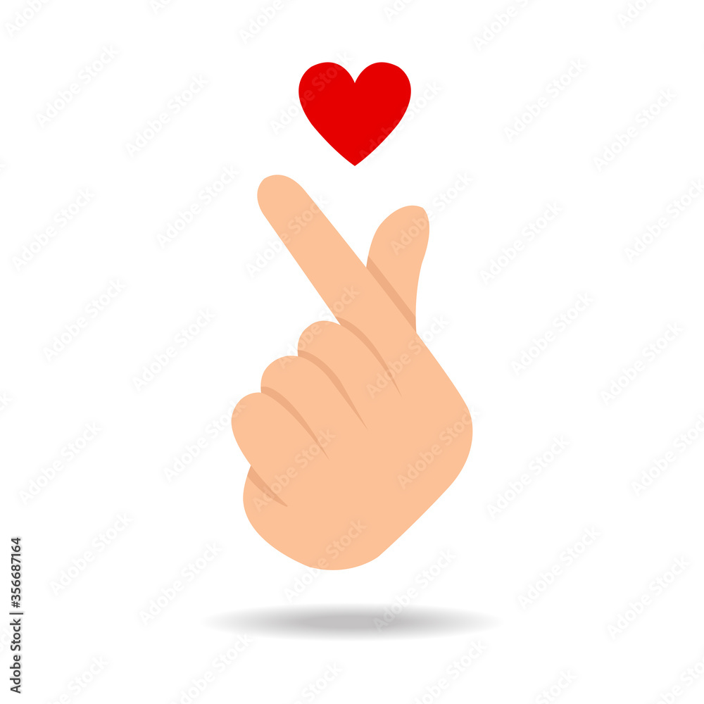 korean love sign vector icon, hand with heart symbol.Vector illustration. korean love sign vector icon, hand with heart symbol.Vector illustration.