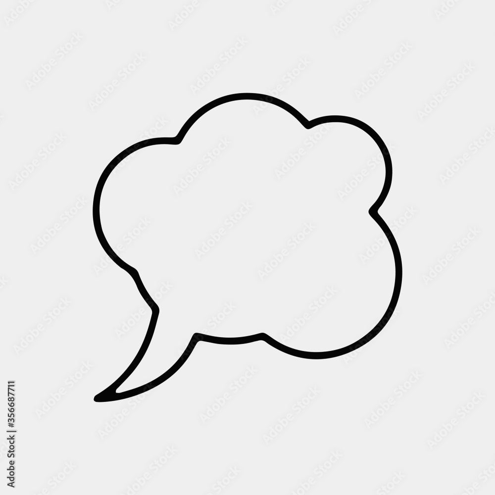 Speech balloon single vector icon illusion 