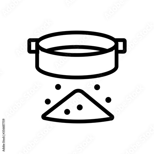 sifting flour icon vector. sifting flour sign. isolated contour symbol illustration