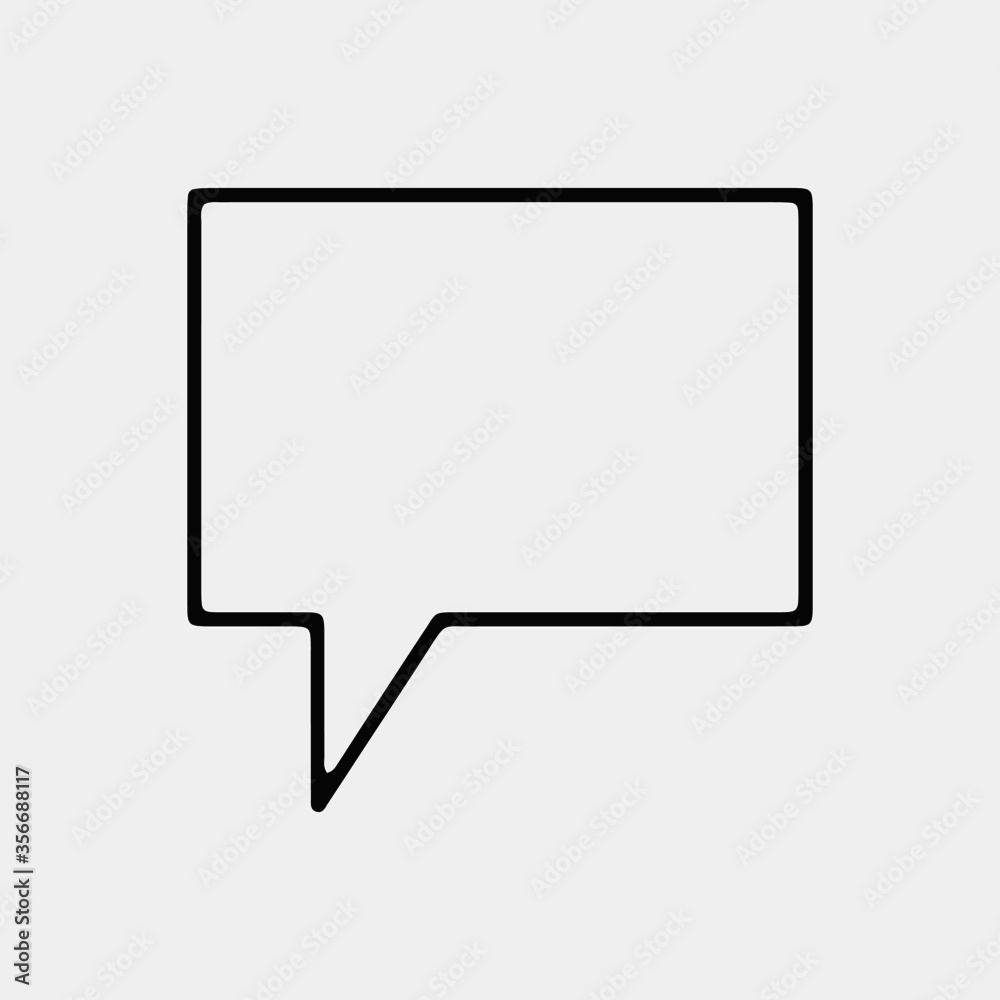 Speech balloon single vector icon illusion 