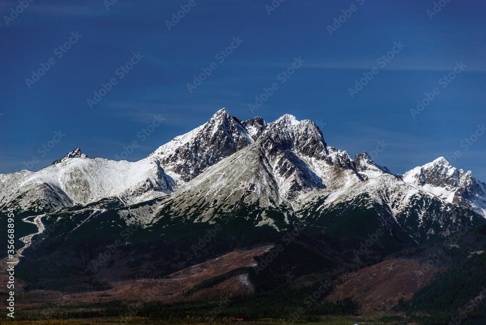 A panorama of High Tatras with Lomnicky Peak, Slovakia 