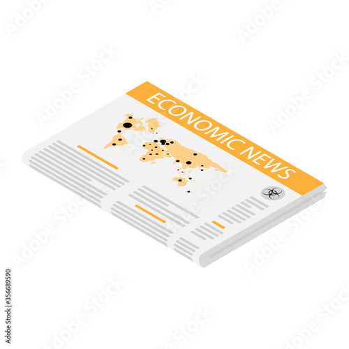 Newspaper economic news concept.
