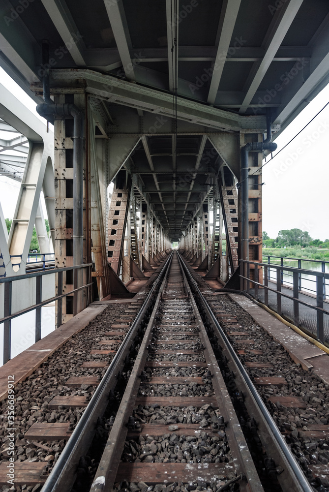 A steel railway bridge, Nowy Dwór Mazowiecki, Poland