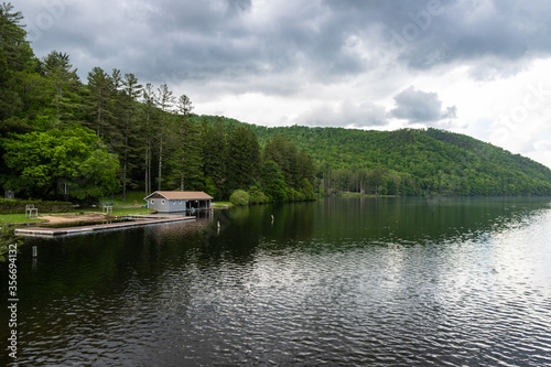 Boathouse on a Lake in Western North Carolina in the Summer