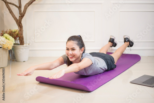 fitness woman exercise in home