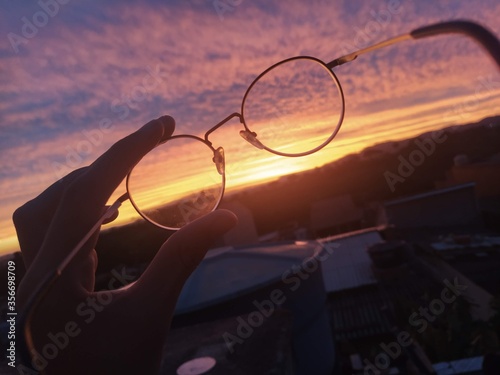 Sunset on the Glasses