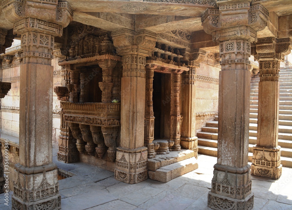 Adalaj Stepwell is a stepwell located in the village of Adalaj. It was built in 1498 in the memory of Rana Veer Singh (the Vaghela dynasty of Dandai Des), by his wife Queen Rudradevi