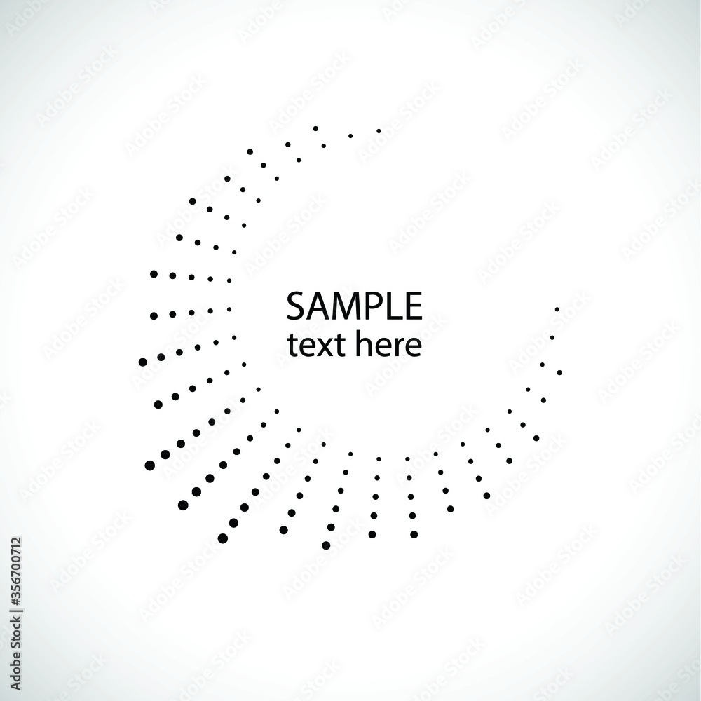 Halftone dots in circle form. round logo . vector dotted frame . design element