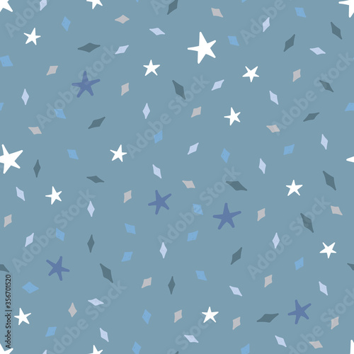 Seamless patterns with diamonds and stars. The delicate color. Hand-drawn graphics for t-shirts, fabrics, textiles, pajamas, printing, gifts