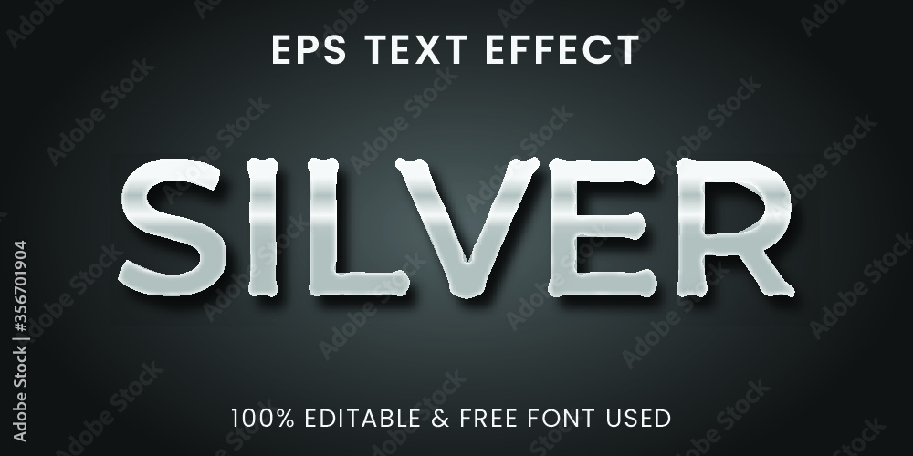 Silver text effect Silver text effect
