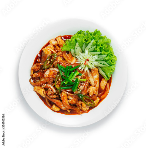 Korean Stir Fried Octopus with spicy sauce