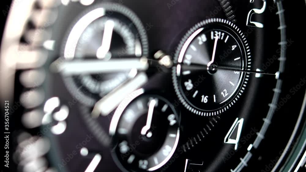 Men's black sports chronograph watch