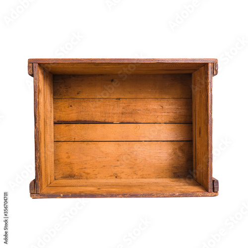 wooden box isolated on white