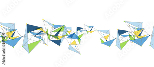 Line points connections, triangular technology design. Abstract geometric background