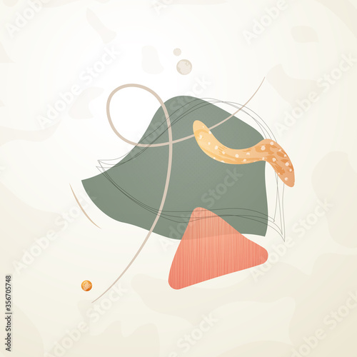 Creative minimalist hand drawn abstract illustration. Modern abstract shapes in contemporary style for social banner background, stories post, postcard, flyer or brochure design.