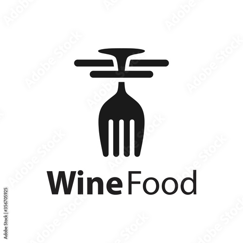 wine glass fork logo