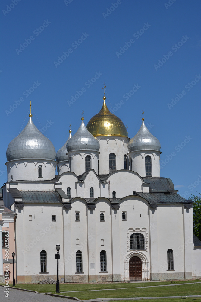 Veliky Novgorod. Russia. Sofia Cathedral. Novgorod Kremlin. Summer view. Novgorod detinets