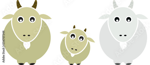 Set of Farm Animal - Goat, Vector illustration