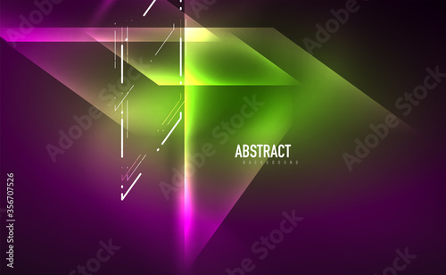 Dynamic neon shiny abstract background. Trendy abstract layout template for business or technology presentation, internet poster or web brochure cover, wallpaper