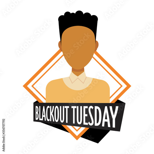 african american man against racial discrimination black lives matter blackout tuesday concept social problems of racism portrait vector illustration