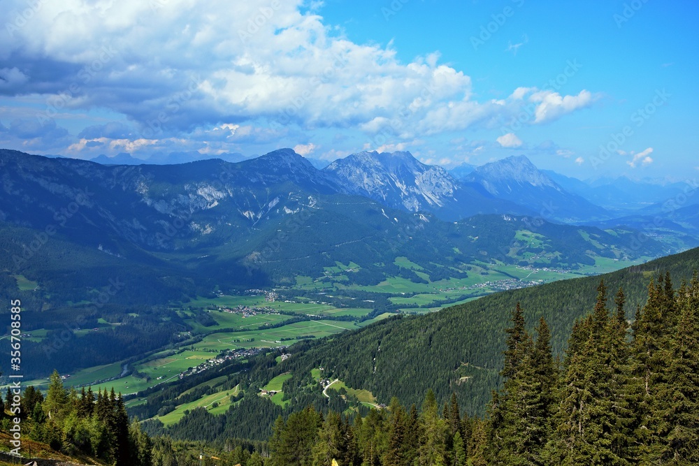 Austrian Alps-view on the massif of Dachstein from Planai