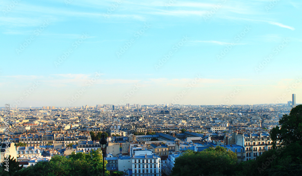 Panorama of Paris from Montmartre. Paris, France.