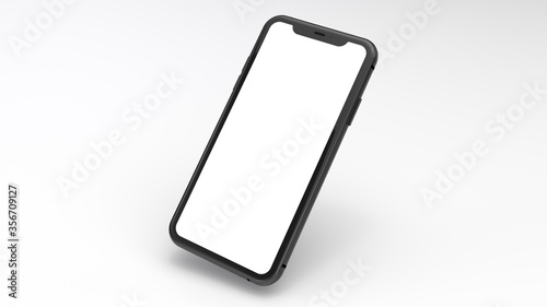 Black cellphone mockup with white background