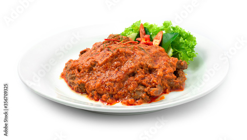 Beef Rendang Dry Curry (Daging) Authentic Traditional Indonesia, Malaysia Food Style