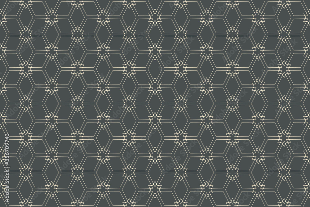 Fototapeta premium Geometric pattern. Classic retro fashion stripes texture. Traditional asian ornament illustration