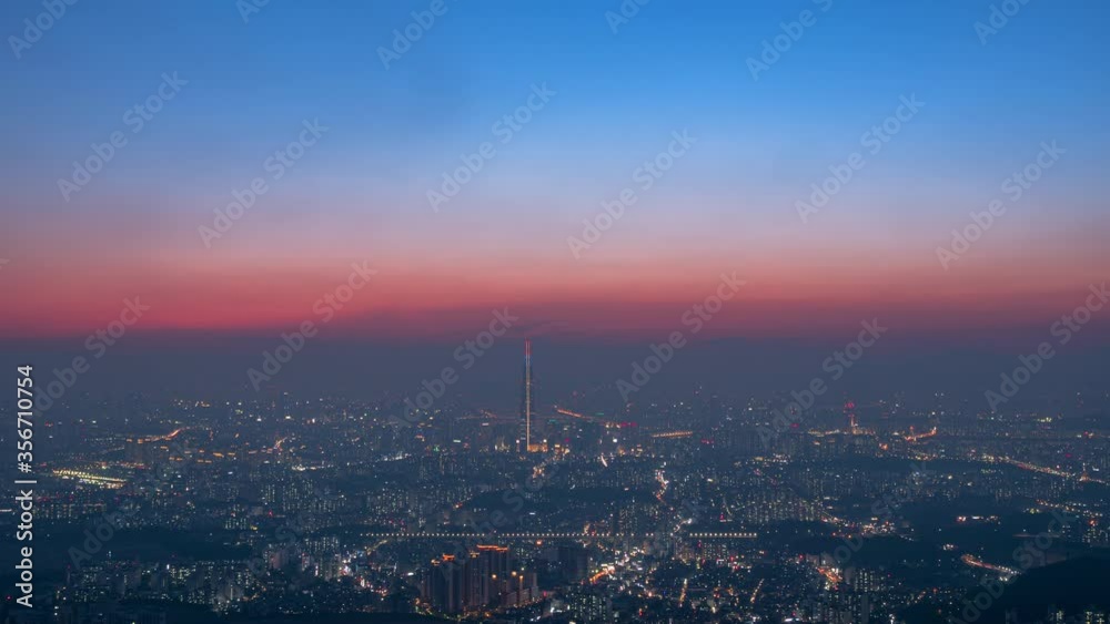 time lapse city of Seoul City Skyline at Sunset time lapse city of Seoul City Skyline at Sunset