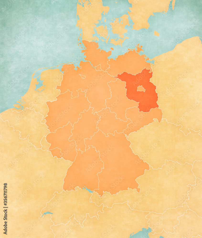 Naklejka premium Map of Germany - Brandenburg