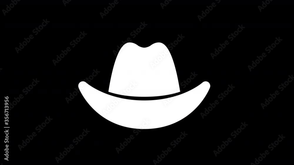 From the Glitch effect arises hat cowboy symbol. Then the TV turns off. Alpha channel Premultiplied - Matted with color black From the Glitch effect arises hat cowboy symbol. Then the TV turns off. Alpha channel Premultiplied - Matted with color black