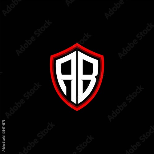AB initials shield logo monogram designs modern templates.