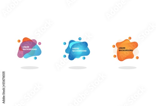 Set of abstract liquid background