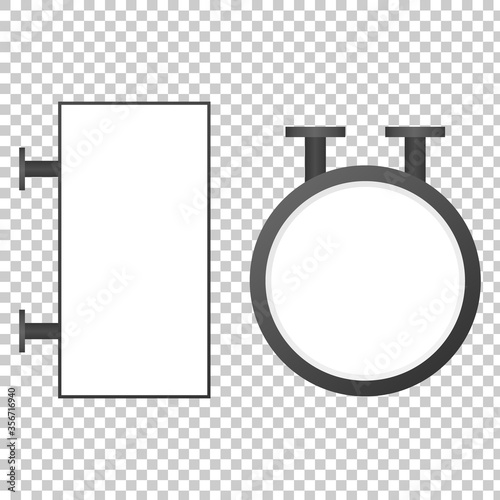 Blank signboard mockup. Lightbox signage mockup. Mockup vector isolated. Template design. Realistic vector illustration.