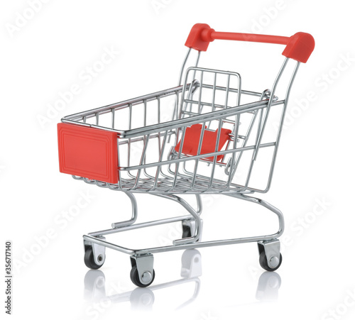 Toy empty shopping trolley cart