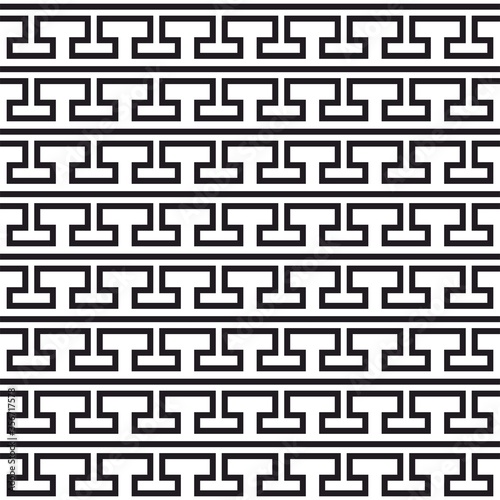 Tile greek black and white vector pattern