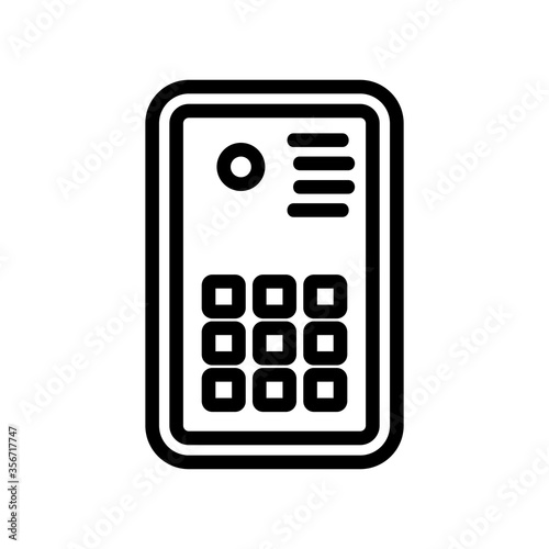 intercom ring apartment device icon vector. intercom ring apartment device sign. isolated contour symbol illustration